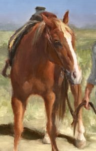 Painting of a horse by Johanne Mangi, the artist that will lead the 3-day workshop