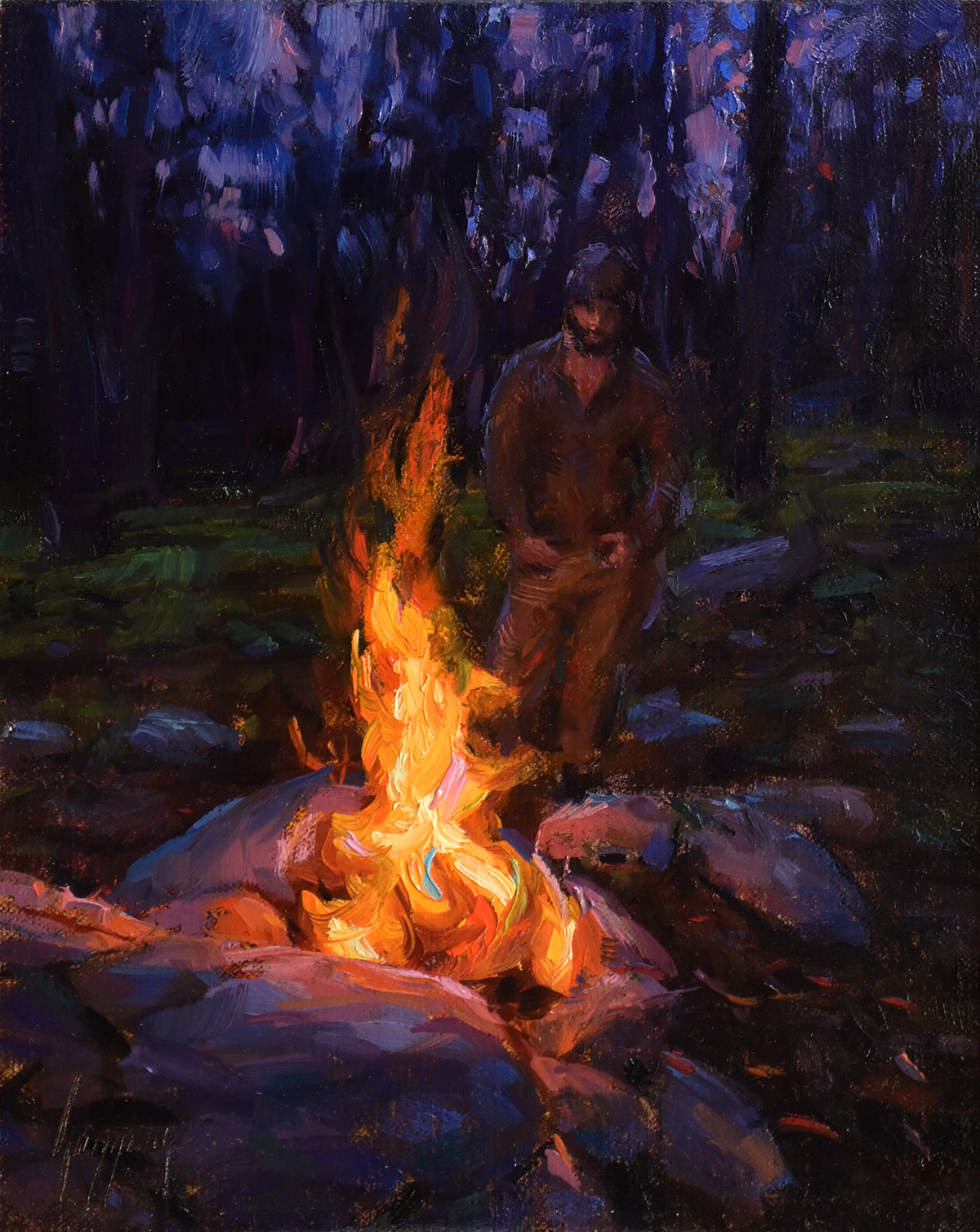 Goggans - After the Climb - Oil on Linen - 10x8 in