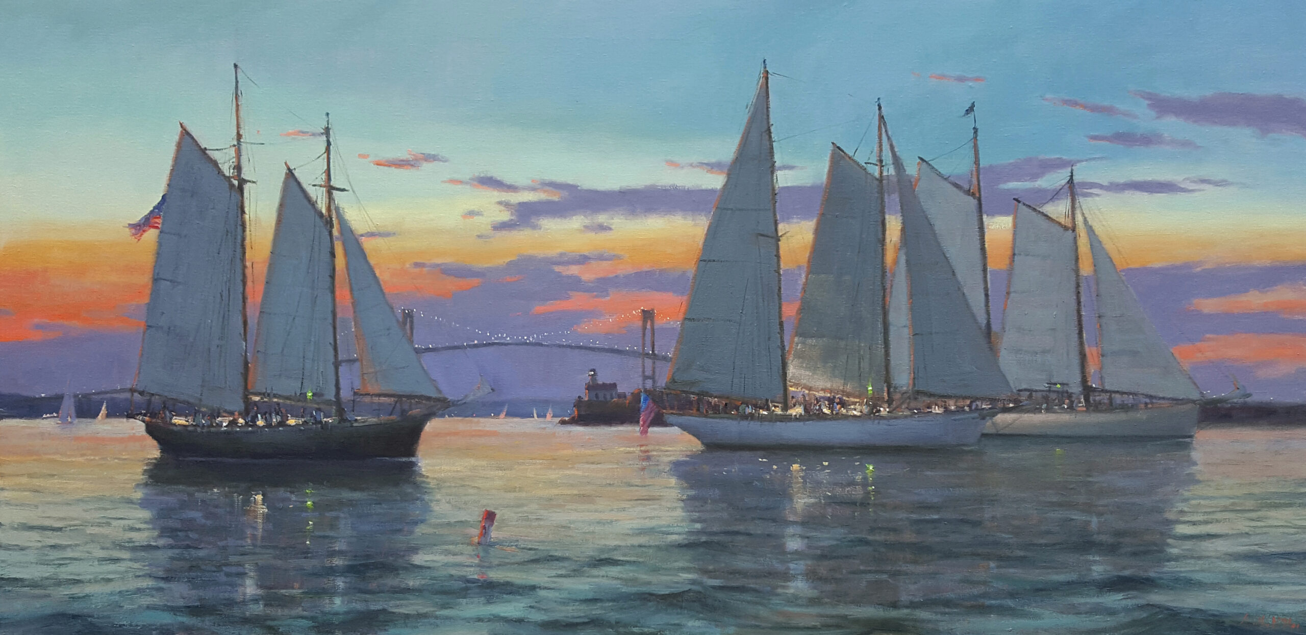 mcphillips, returning together, oil 24x48, 2021