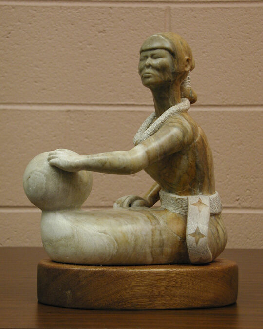 © Heidebrink, Tom, Little Woman (AKA Bowlmaker), 1989, alabaster, 12″ x 6.5″ x 10.25″