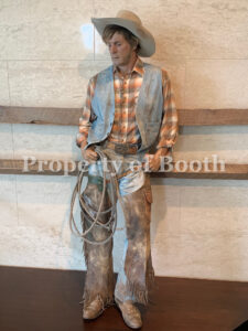 © Duane Hanson, Working Cowboy, 1987, polychrome bronze, fabric, leather, brass, hair, rope, 72.5 x 36 x 21.25"