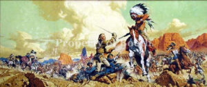 © Frank McCarthy, Custer's Last Fight, 1967, oil, 37" x 74"