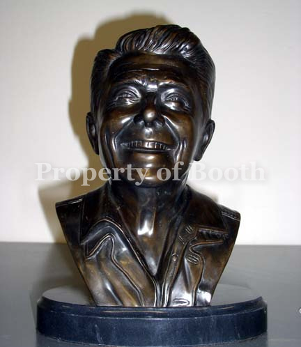 © Don Winton, President Ronald Reagan, 1992, bronze, 12 x 9 x 7″