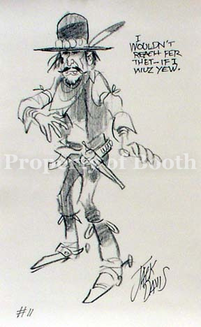 © Jack Davis, I Wouldn't Reach Fer Thet - If I Wuz Yew., n.d., charcoal on paper, 14" x 8.5" x 0", Gift of Jack Davis