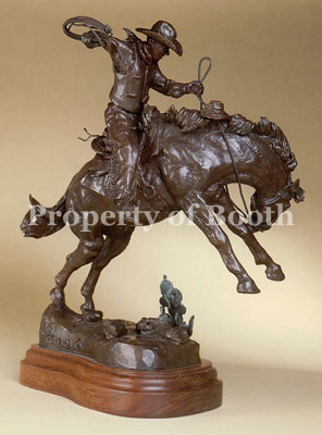 © Fred Fellows, Riding Out a Bad Investment, n.d., bronze, 16 x 15 x 12″, Gift of Mr. James Millar and Mr. Steven Millar