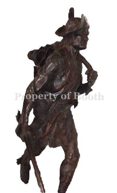 © Harry Jackson, Algonquin Chief and Warrior, 1971, bronze, 32 x 15 x 14″, The Frank Harding Collection