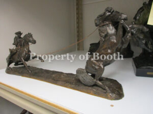© Wayne Hunt, The Mustanger, n.d., bronze, 9 x 23.5 x 4.5″, The Frank Harding Collection