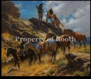 © Don Oelze, Apache Strategy, n.d., oil on canvas, 48" x 54", Gift of Mrs. Shirley Holland, dba Wilsher Art