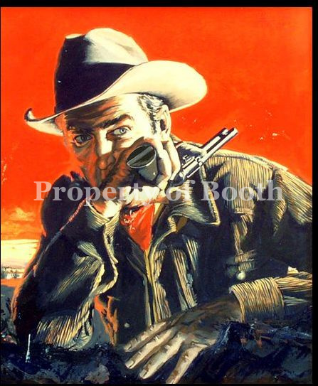 © Maurice Thomas, Jimmy Stewart: The Man From Laramie, 1955, gouache, 23" x 20.5"