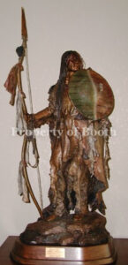 John Coleman, Pitatapiu, Bowlance Warrior, 2007, bronze, 32 x 16 x 12″