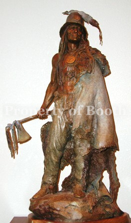 © John Coleman, Addih-Hiddisch, Hidatsa Chief, 2004, bronze, 34 x 17 x 11″