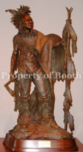 © John Coleman, Keokuk, Sac and Fox Chief, 2004, bronze, 35 x 18 x 13″