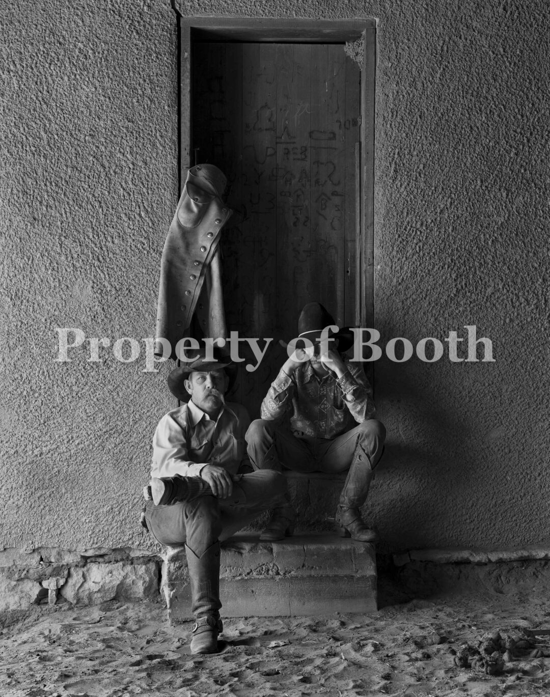 © Jay Dusard, Jim and Jason Eicke, Bell Ranch, New Mexico (1), 1981, Silver Gelatin Print , 28" x 22", PH2018.005.051, The Jay Dusard Collection at the Booth Western Art Museum