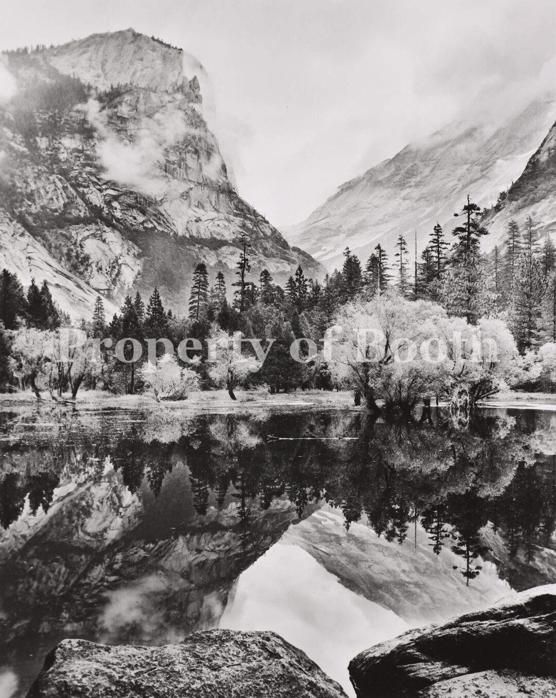 © Bob Kolbrener, Mirror Lake, Yosemite National Park, CA, 1968, Silver Gelatin Print , 19.33" x 15.33", PH2019.002.007, Museum Purchase