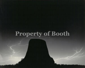 © Bob Kolbrener, Lightning, Devils Tower, WY, 1988, Silver Gelatin Print , 22 .75" x 29", PH2019.003.001, Gift of the Artist