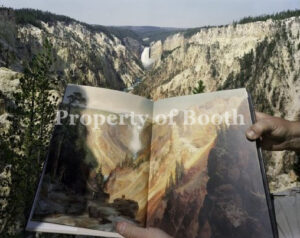 © Mark Klett, Viewing Thomas Moran at the source, Artist's Point, Yellowstone 8/3/00, 2000, Pigment Print, 17.8" x 22.9", PH2020.003.004, Gift of Andrew Smith/Claire Lozier Tuscon