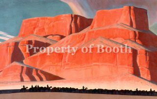 © Maynard L. Dixon, Red Butte with Mountain Men, 1935, oil on canvas, 95.5 x 213.5"