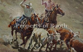 © Neman Myrath, Rodeo Stock, n.d., oil on canvas, 8.5 x 11.5", Gift of Gerry Wempner