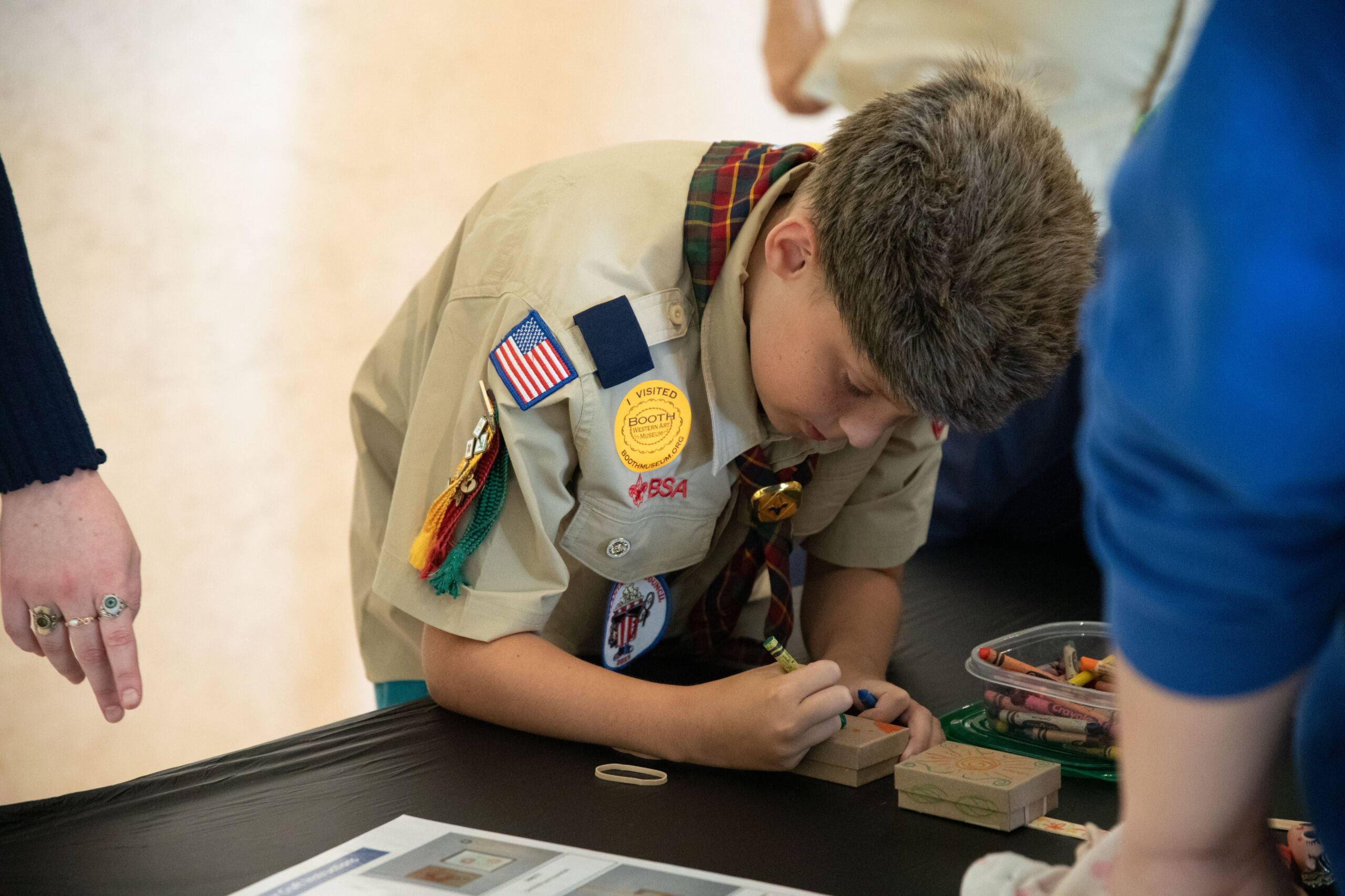 Girl Scouts and Boy Scouts at the Booth Western Art Museum