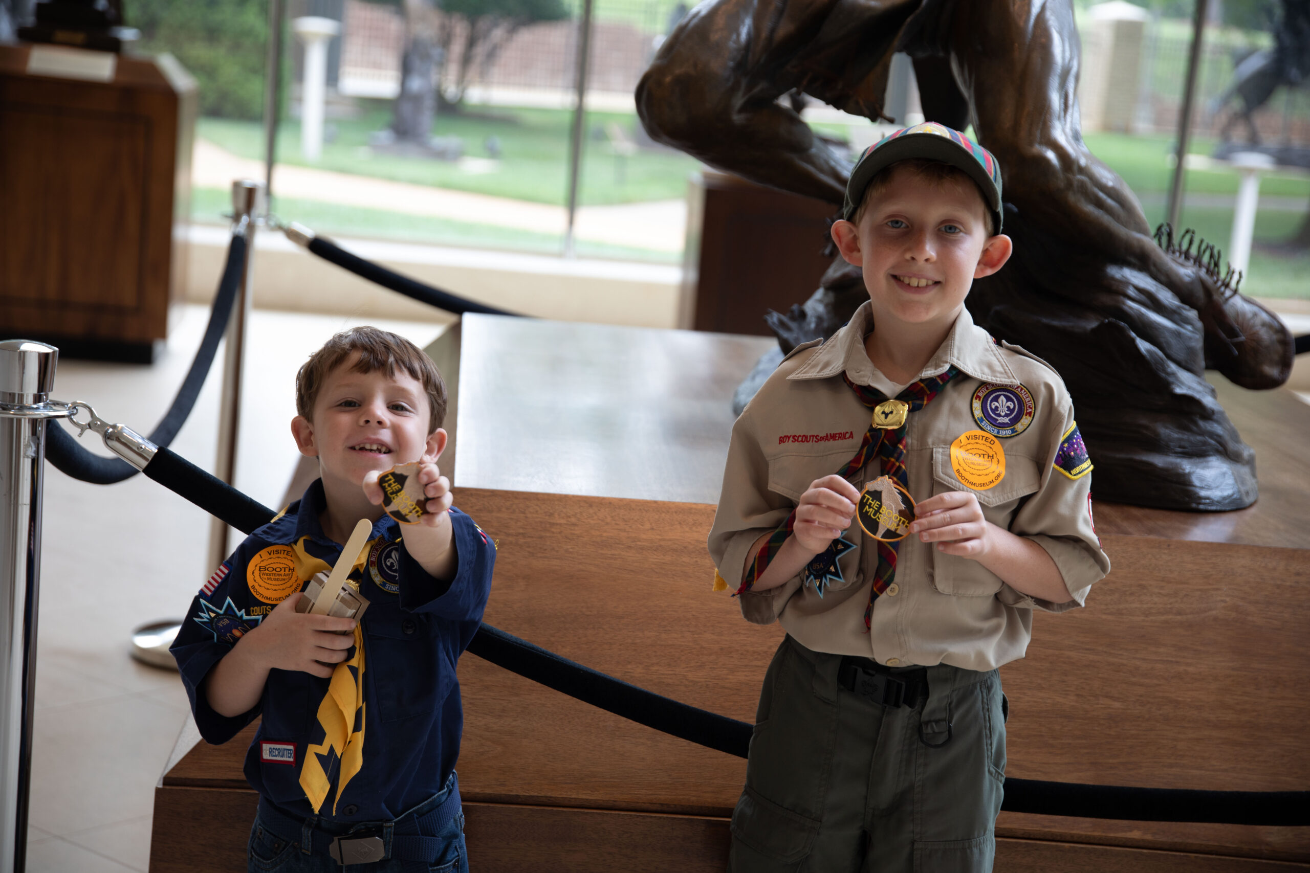 Girl Scouts and Boy Scouts at the Booth Western Art Museum