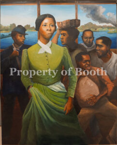 © R. Gregory Christie, Harriet Tubman at the Combahee Ferry River Raid, 2023, oil on board, 24 x 30", Gift of the Artist