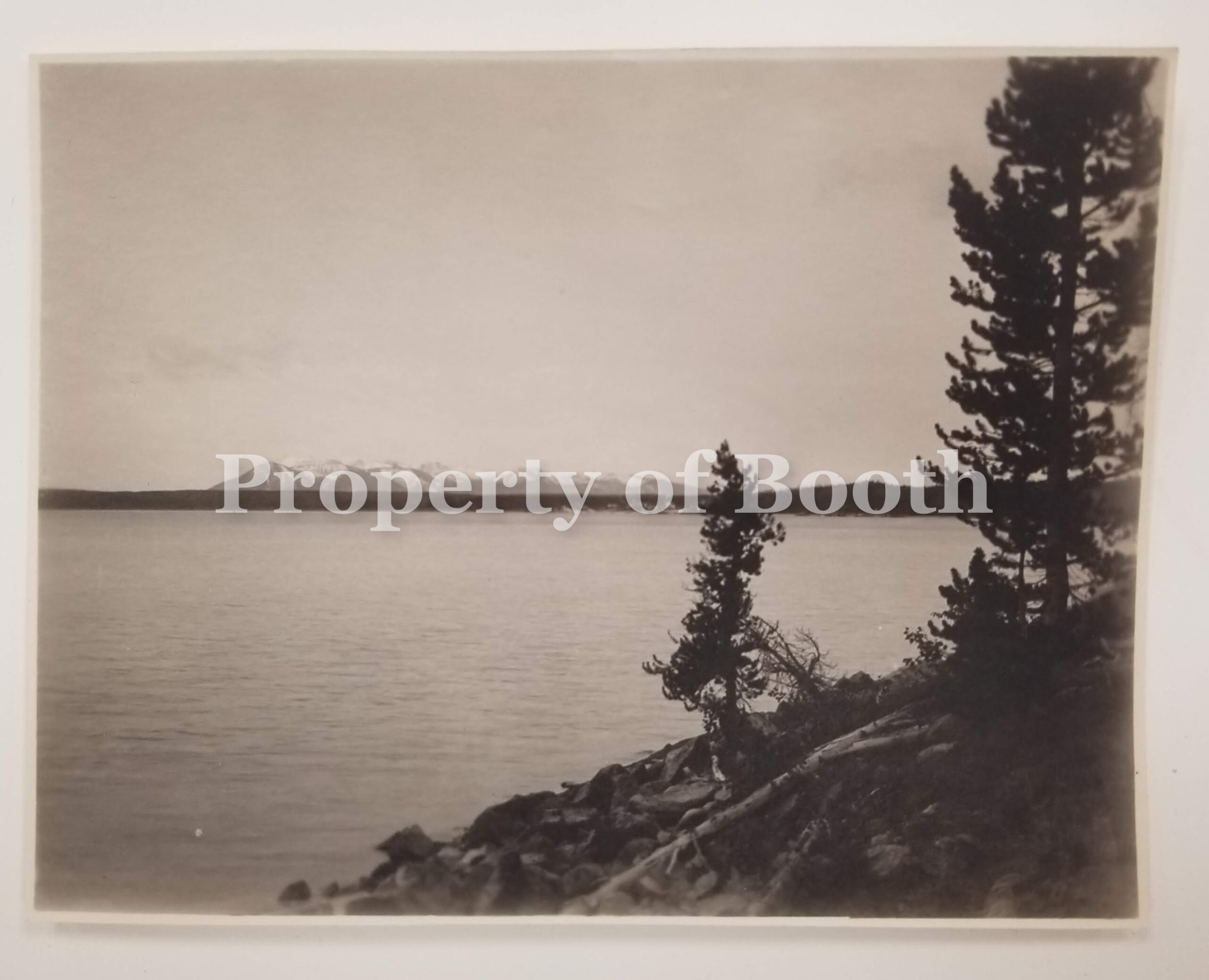 © Frank Jay Haynes, 4158 - Yellowstone Lake, Mt. Sheridan, 1883, Silver Print, 3.5 x 4.5".