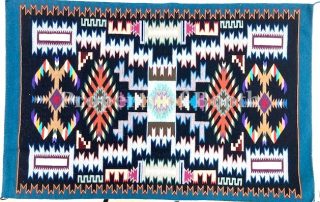 Woven rug, Diné (Navajo), Lily Touchin, maker, 20th century, 48 x 32", The Barbara H. & Robert P. Hunter, Jr. Legacy Collection