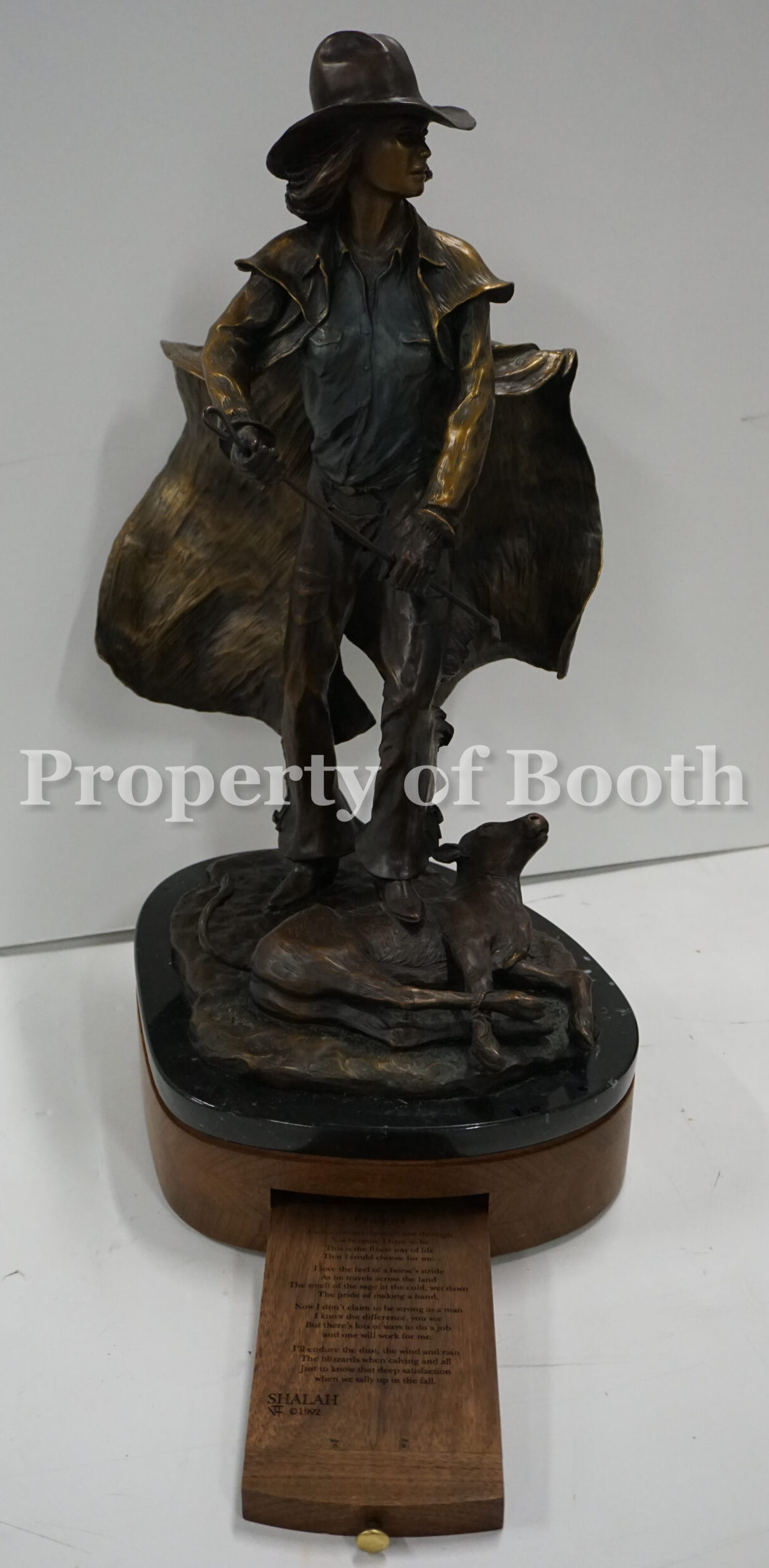© Shalah Perkins, The Cowgirl, 1991, bronze, 21.5 x 11.5 x 15", Gift of Martha Hanson