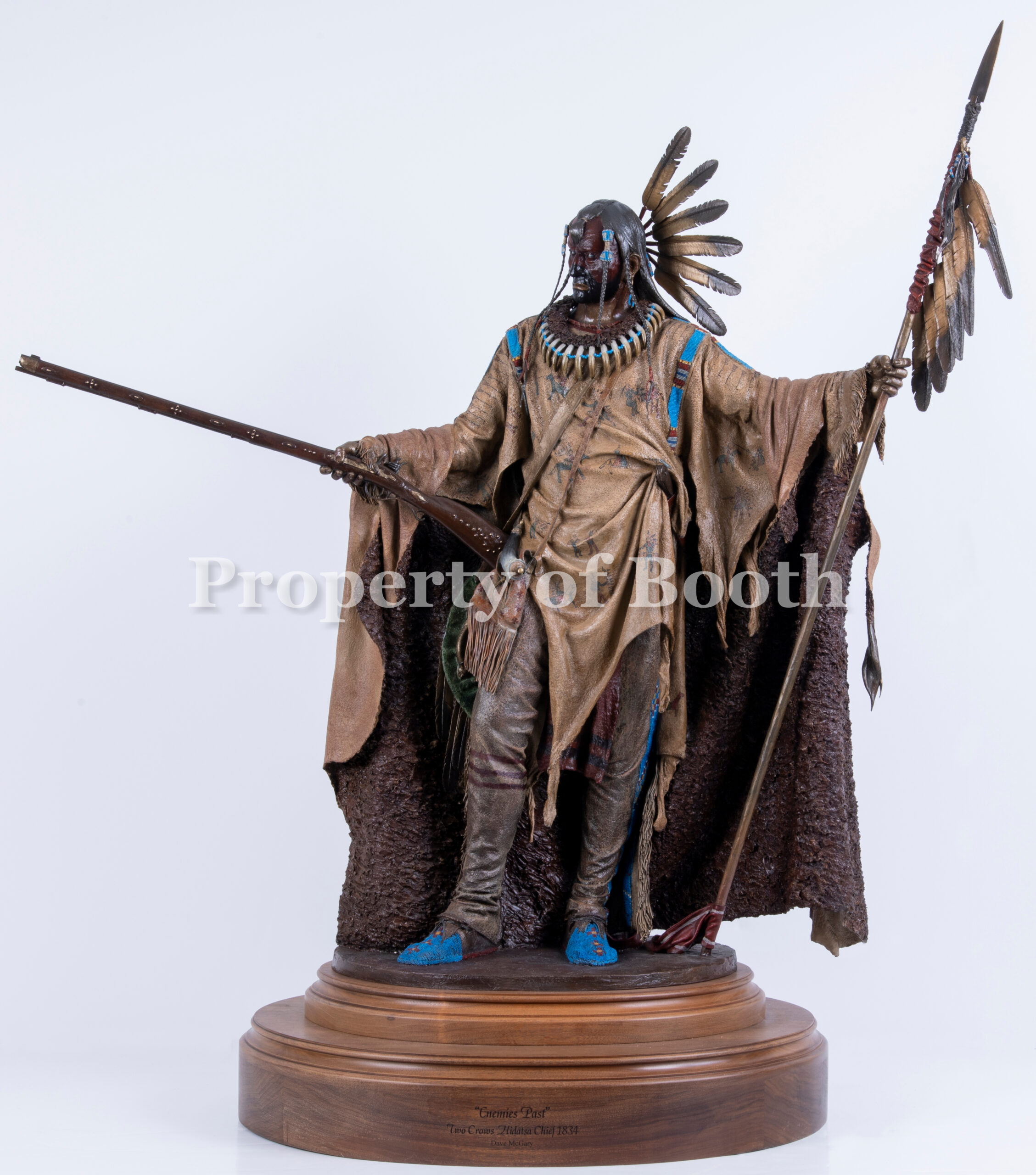 © Dave McGary, Enemies Past Two Crows Hidatsa Chief, 2004, polychrome bronze, 37 x 36 x 17.5", Given by the Council for Canadian American Relations through the generosity of an anonymous Canadian collector