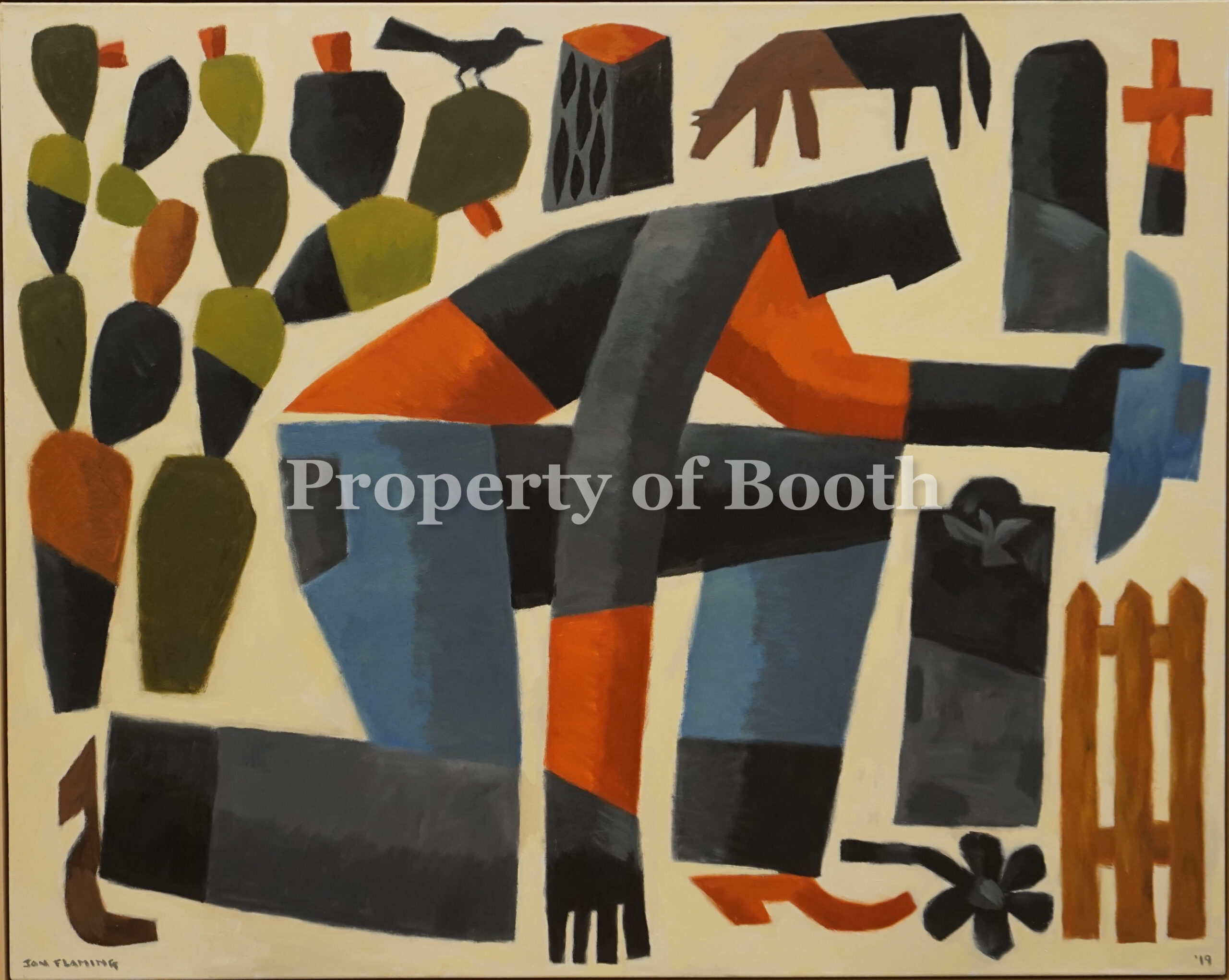 © Jon Flaming, Grieving Cowboy, 2018, oil on canvas, 48 x 60"