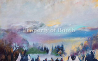 © Earl Biss, Images of the Ancestors Crossing at Rocky Ford, 1997, oil on canvas, 47.5 x 59.5", Gift of Wells Real Estate Fund, Inc.