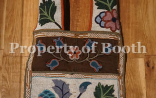 Bandolier bag, Unidentified maker, Anishinaabe, c. 1890, trade cloth, Venetian beads, cotton, silk, velvet, 42.5 x 13", Gift of Sally Turner Querin